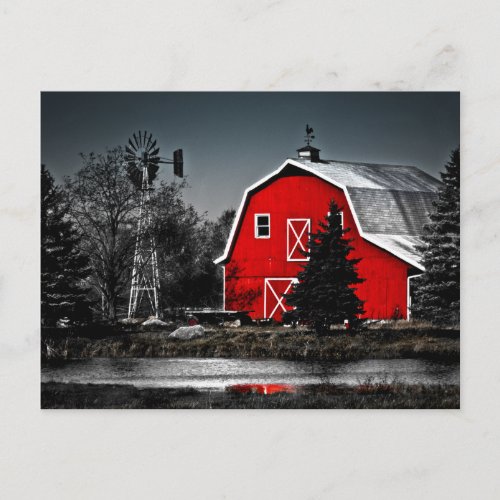 Spectacular Red Barn Postcard