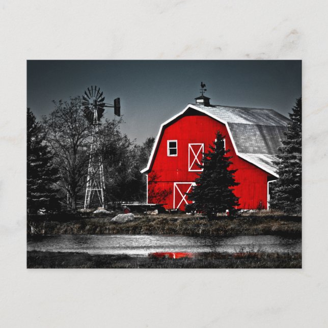 Spectacular Red Barn Postcard (Front)