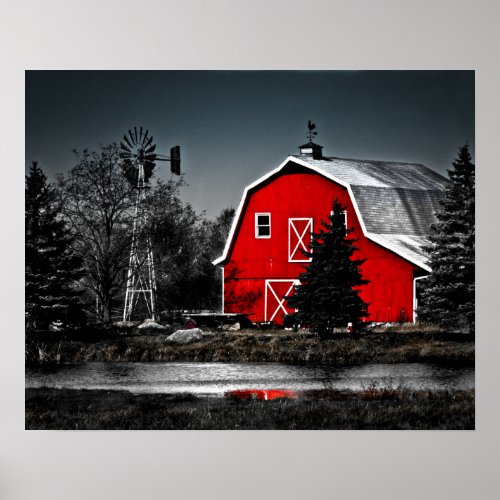 Spectacular Red Barn Poster