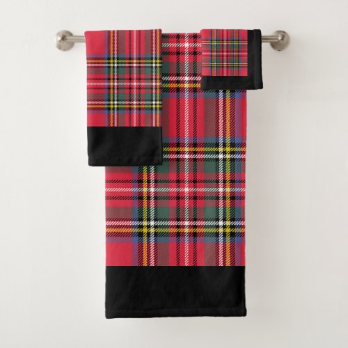 Spectacular Red Plaid Bath Towel Set