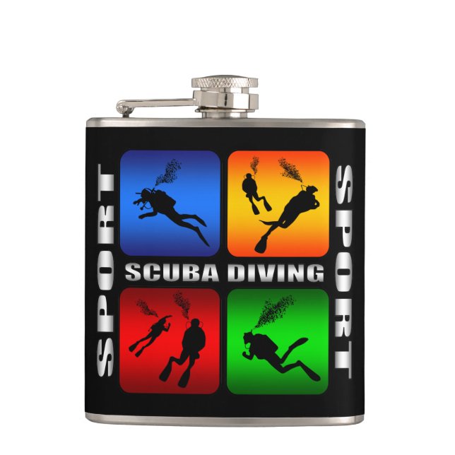 Spectacular Scuba Diving Sport Hip Flask (Front)