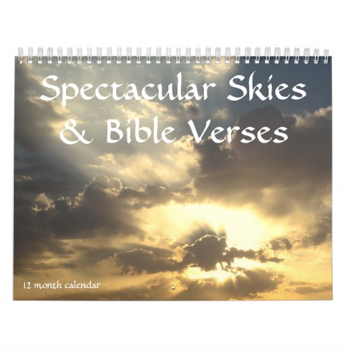 Spectacular Skies  Bible Verses 12 month Calendar