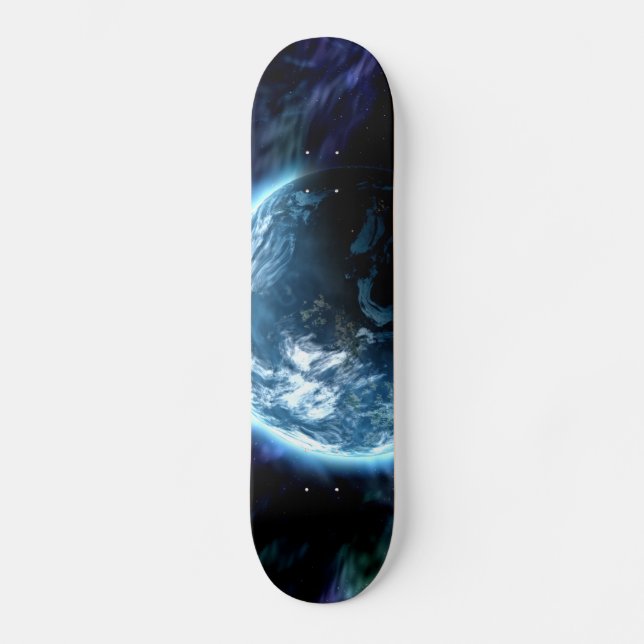 Spectacular Space Starry Aurora Nebula Skateboard Deck (Front)