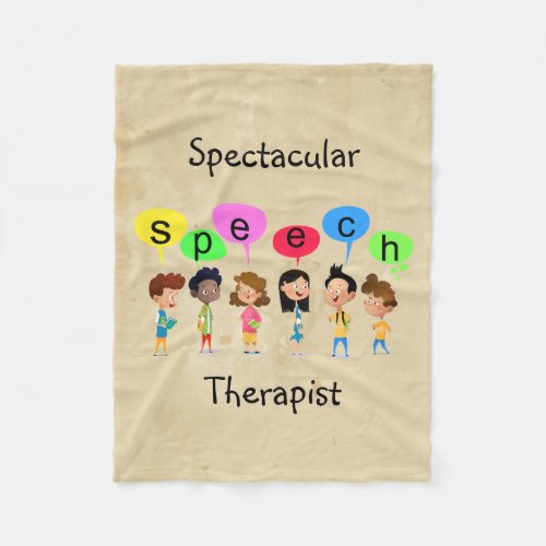 Spectacular Speech Therapist Cute Kids Children Fleece Blanket