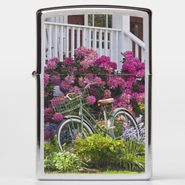 Spectacular spring bloom, whimsical antique zippo lighter (Front)