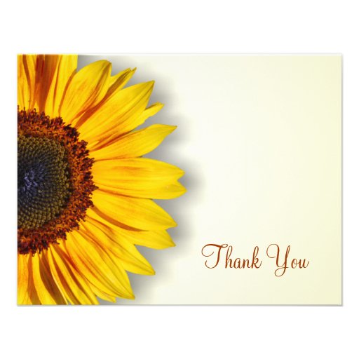 Spectacular Sunflower Thank You Card Invitations | Zazzle