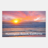 Monogram Huntington Beach California Souvenir Classic Round Sticker