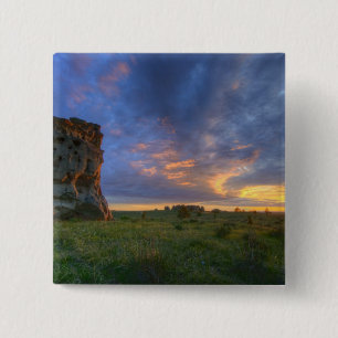 Spectacular sunset skies at Medicine Rocks Pinback Button