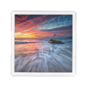 Spectacular Sunset   Stone Beach, El Acrylic Tray