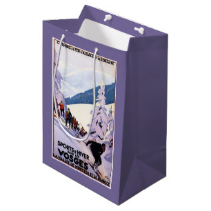 Spectators Watching Skier Poster Medium Gift Bag