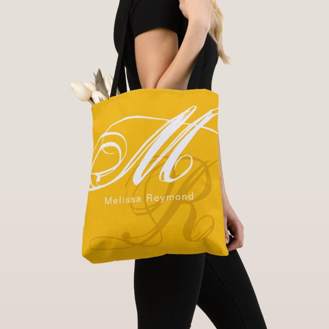 Spectra Yellow all-over Monogram Tote Bag (Close Up)