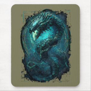 Spectral Coil Cyberpunk Serpent Dark Art Mouse Pad