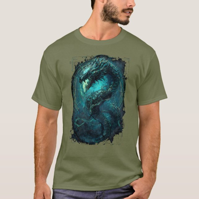 Spectral Coil Cyberpunk Serpent Dark Art T-Shirt (Front)
