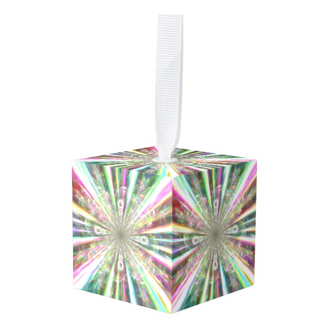 Spectral Diamond 11 Cube Ornament (Front Angled)