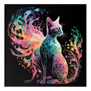Spectral Holographical Cat: A Prism of Elegance Acrylic Print