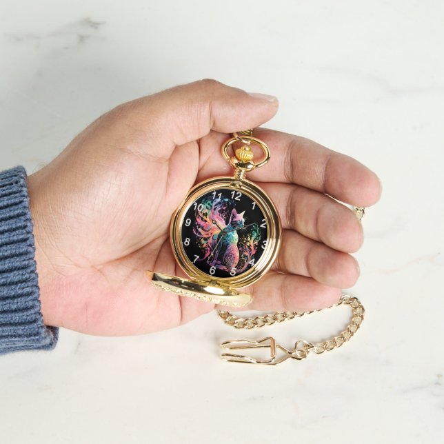 Spectral Holographical Cat: A Prism of Elegance Watch (Hand)