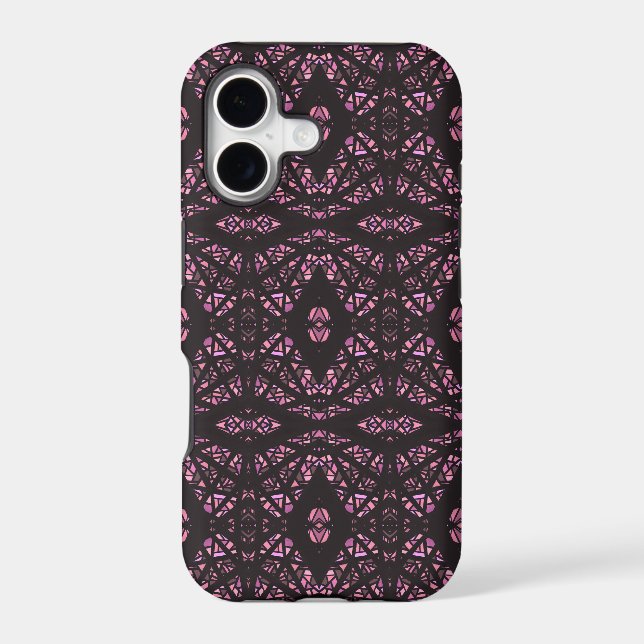 Spectroscopic Pink Black Abstract Gouache Art Case-Mate iPhone Case (Back)