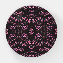 Spectroscopic Pink Black Abstract Gouache Art