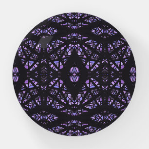 Spectroscopic Purple Black Abstract Gouache Art Paperweight