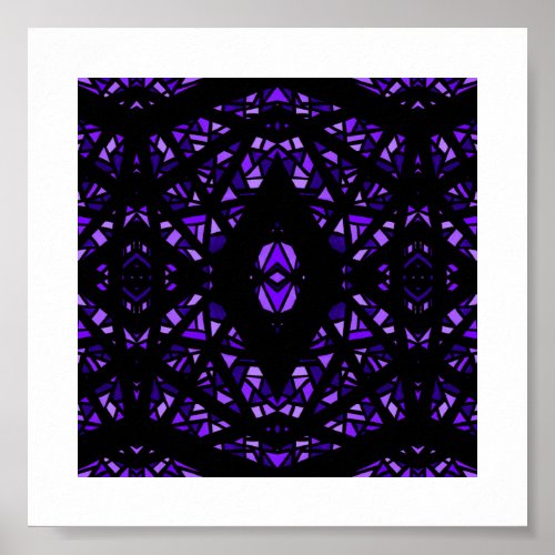 Spectroscopic Purple Black Abstract Gouache Art Poster