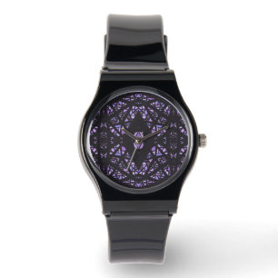 Spectroscopic Purple Black Abstract Gouache Art Watch