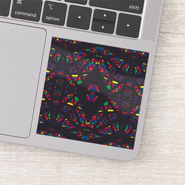 Spectroscopic Rainbow Abstract Gouache Art Sticker (Detail)