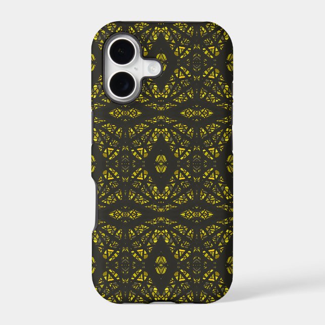 Spectroscopic Yellow Black Abstract Gouache Art Case-Mate iPhone Case (Back)