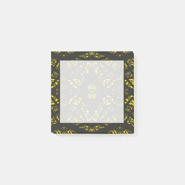 Spectroscopic Yellow Black Abstract Gouache Art Post-it Notes (Front)