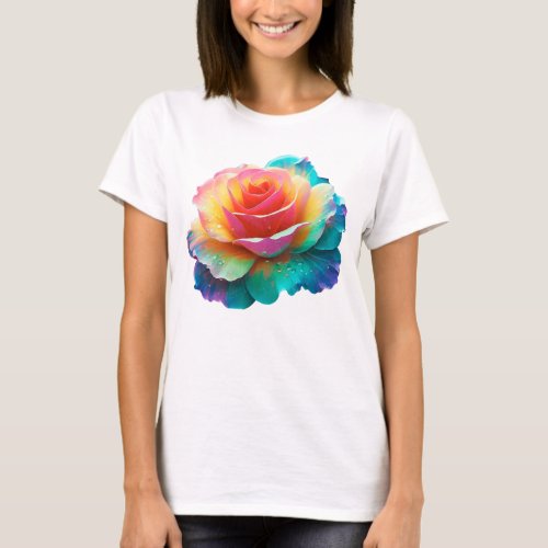 Spectrum Bloom A Symphony of Color T_Shirt