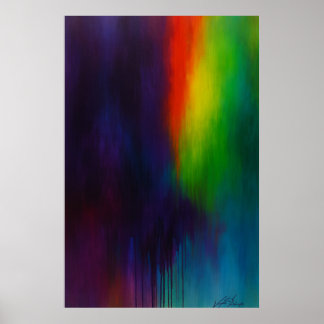 Spectrum Cascade - Abstract Drip Painting Poster