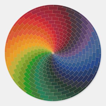 Spectrum Color Wheel Classic Round Sticker by GreenerCity at Zazzle