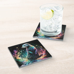 Spectrum Edge: The Otters Glow Glass Coaster