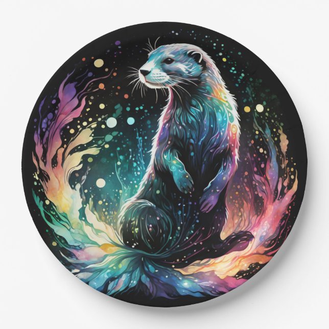 Spectrum Edge: The Otters Glow Paper Plates (Front)