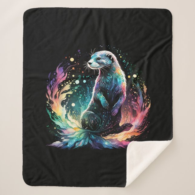 Spectrum Edge: The Otters Glow Sherpa Blanket (Front)