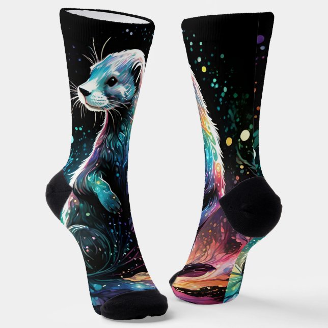 Spectrum Edge: The Otters Glow Socks (Angled)