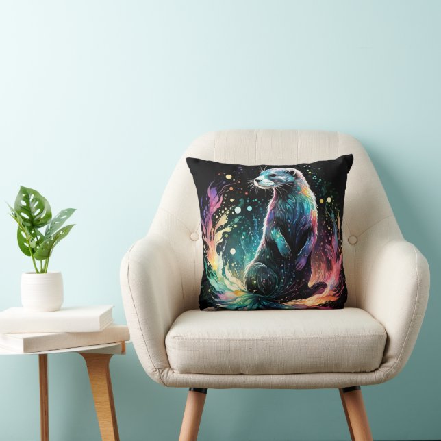 Spectrum Edge: The Otters Glow Throw Pillow (Chair)
