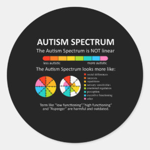 Spectrum Is Not Linear Autistic Pride Autism Aware Classic Round Sticker