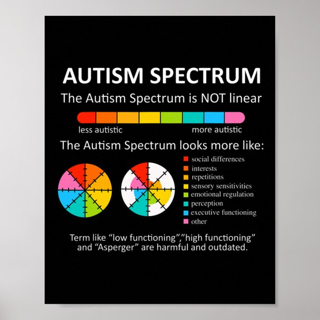 Spectrum Is Not Linear Autistic Pride Autism Aware Poster (Front)