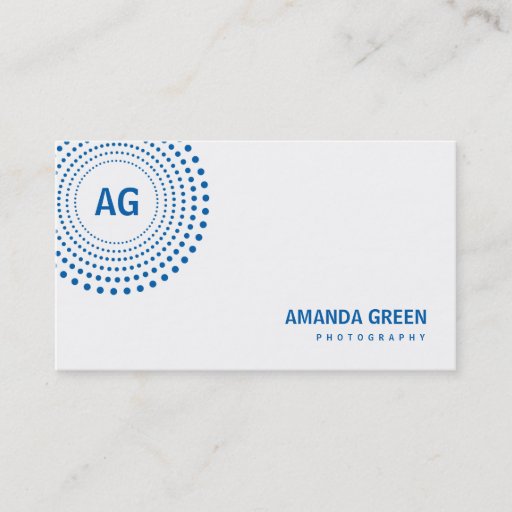 Customizable Spectrum Monogram Business Card (Blue)