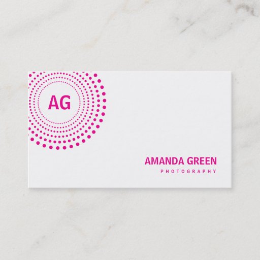Customizable Spectrum Monogram Business Card (Fuchsia)