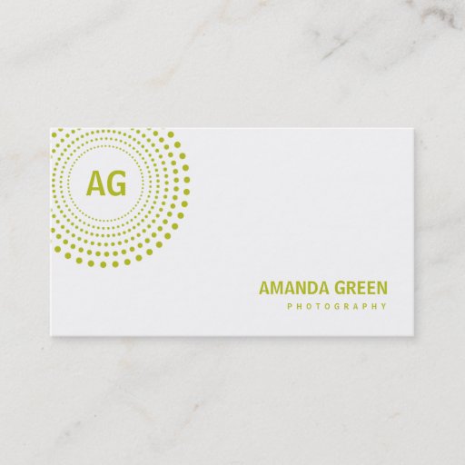 Customizable Spectrum Monogram Business Card (Lime)