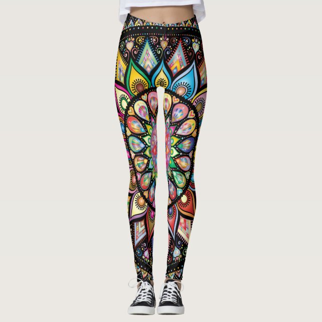 Spectrum of  color mandala leggings (Front)