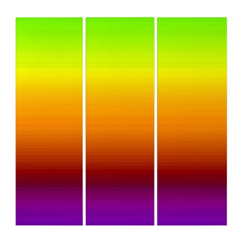 Spectrum of Colors Green to Purple Triptych Art