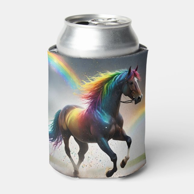 Spectrum of Grace: Rainbow Horse Beneath Rainbows Can Cooler (Can Front)