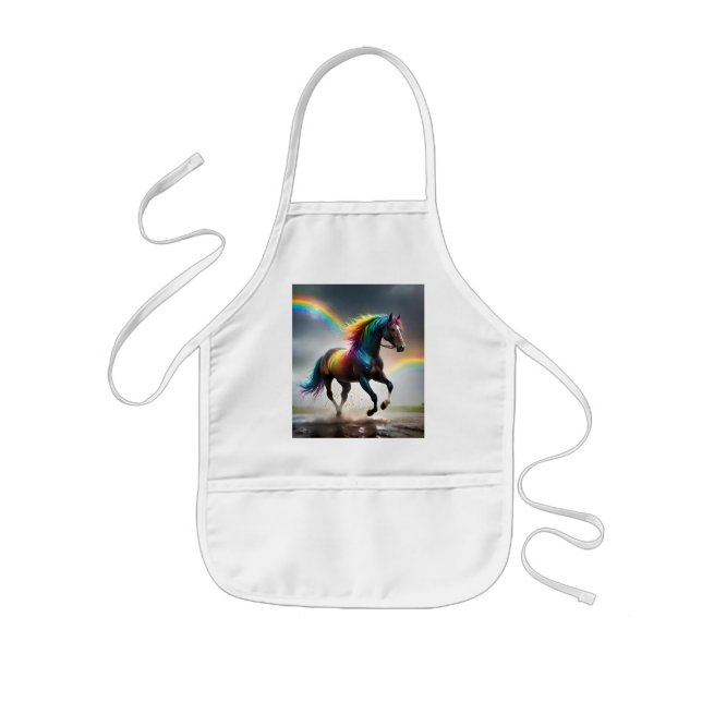 Spectrum of Grace: Rainbow Horse Beneath Rainbows Kids' Apron (Front)