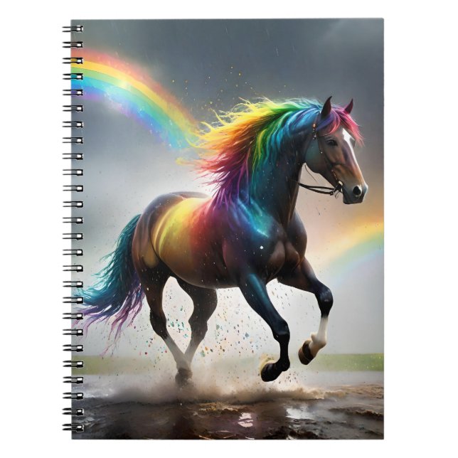 Spectrum of Grace: Rainbow Horse Beneath Rainbows Notebook (Front)