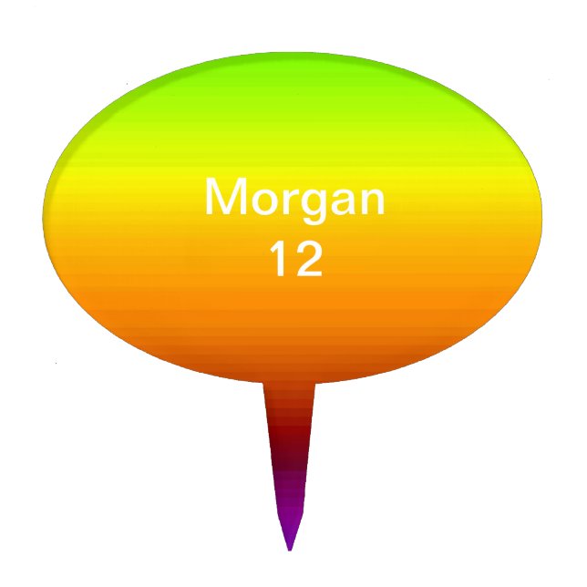 Spectrum of Horizontal Colors -3 Cake Topper (Front)