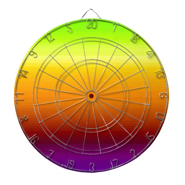 Spectrum of Horizontal Colors -3 Dartboard With Darts (Front)