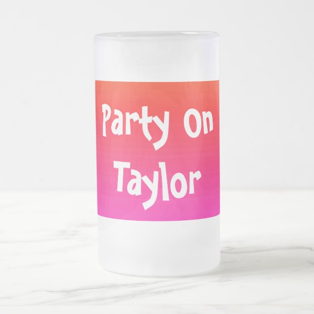 Spectrum of Horizontal Colors - 4 Frosted Glass Beer Mug (Center)