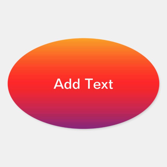 Spectrum of Horizontal Colors Your Text Oval Sticker (Front)